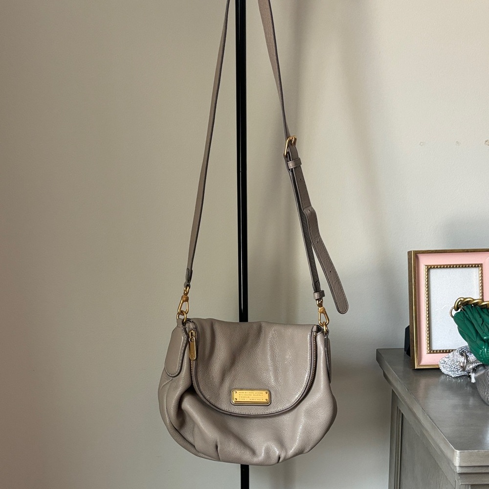 Marc Jacobs Taupe Crossbody Bag with Gold Hardware